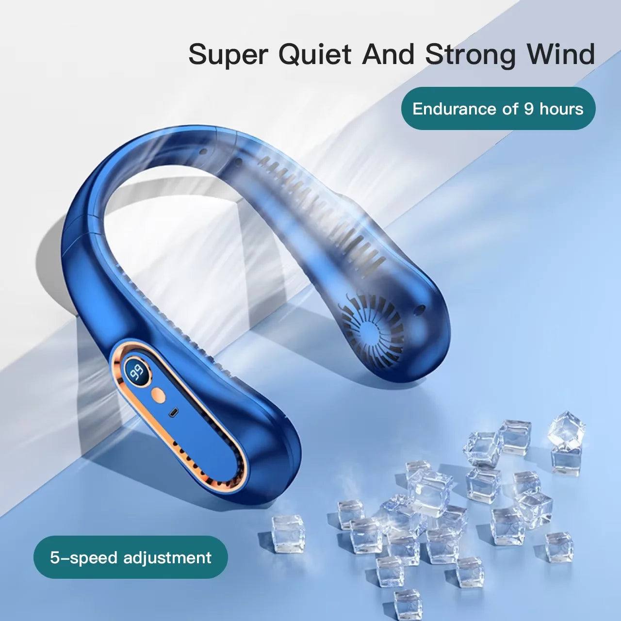 CoolBreeze™ Portable Neck Fan — Bladeless, 3-Speed, Rechargeable