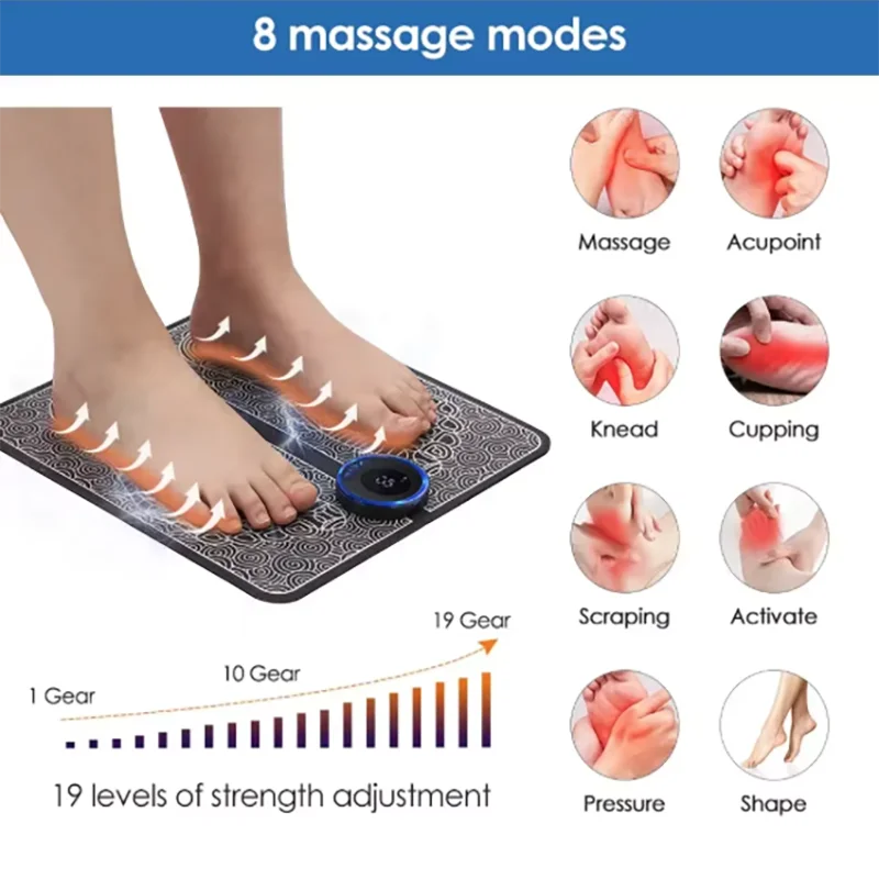 Electric Foot Massager Pad + Intelligent Remote control