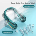 CoolBreeze™ Portable Neck Fan — Bladeless, 3-Speed, Rechargeable