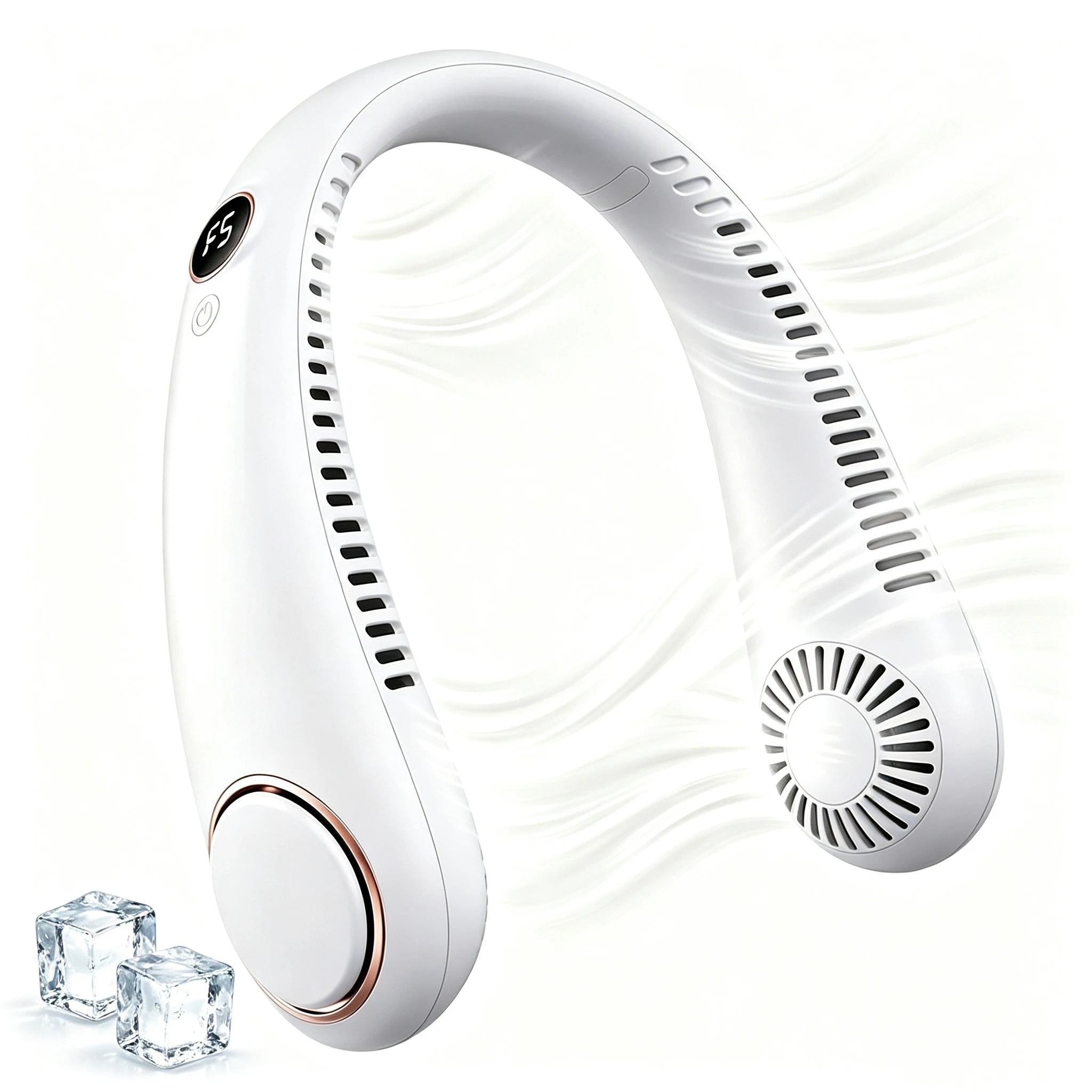 CoolBreeze™ Portable Neck Fan — Bladeless, 3-Speed, Rechargeable