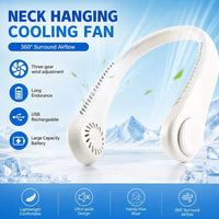 CoolBreeze™ Portable Neck Fan — Bladeless, 3-Speed, Rechargeable