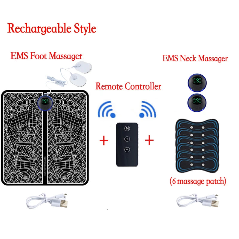 Electric Foot Massager Pad + Electric Muscle Massager