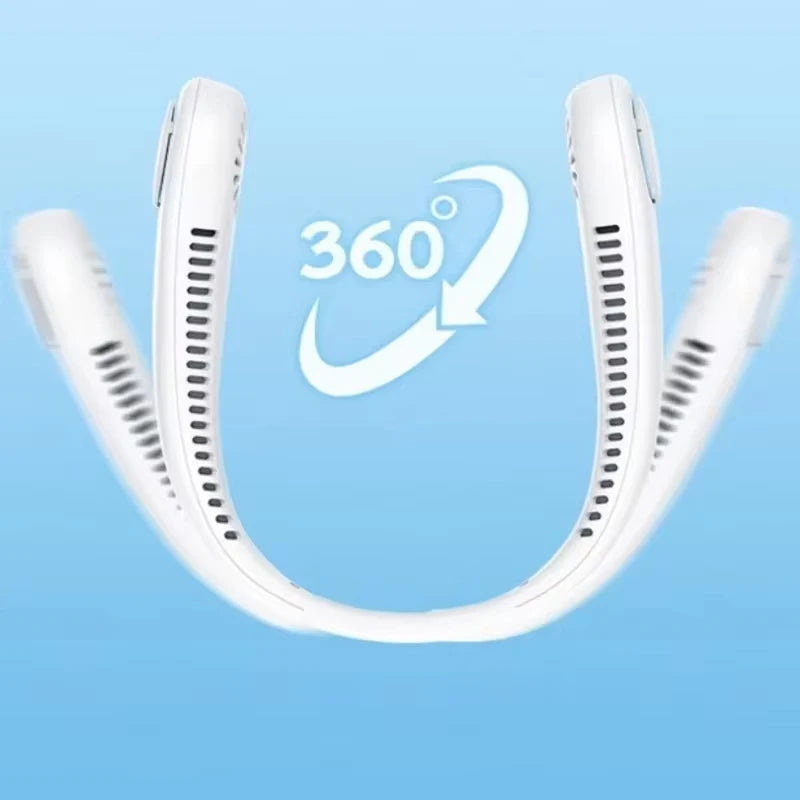 CoolBreeze™ Portable Neck Fan — Bladeless, 3-Speed, Rechargeable