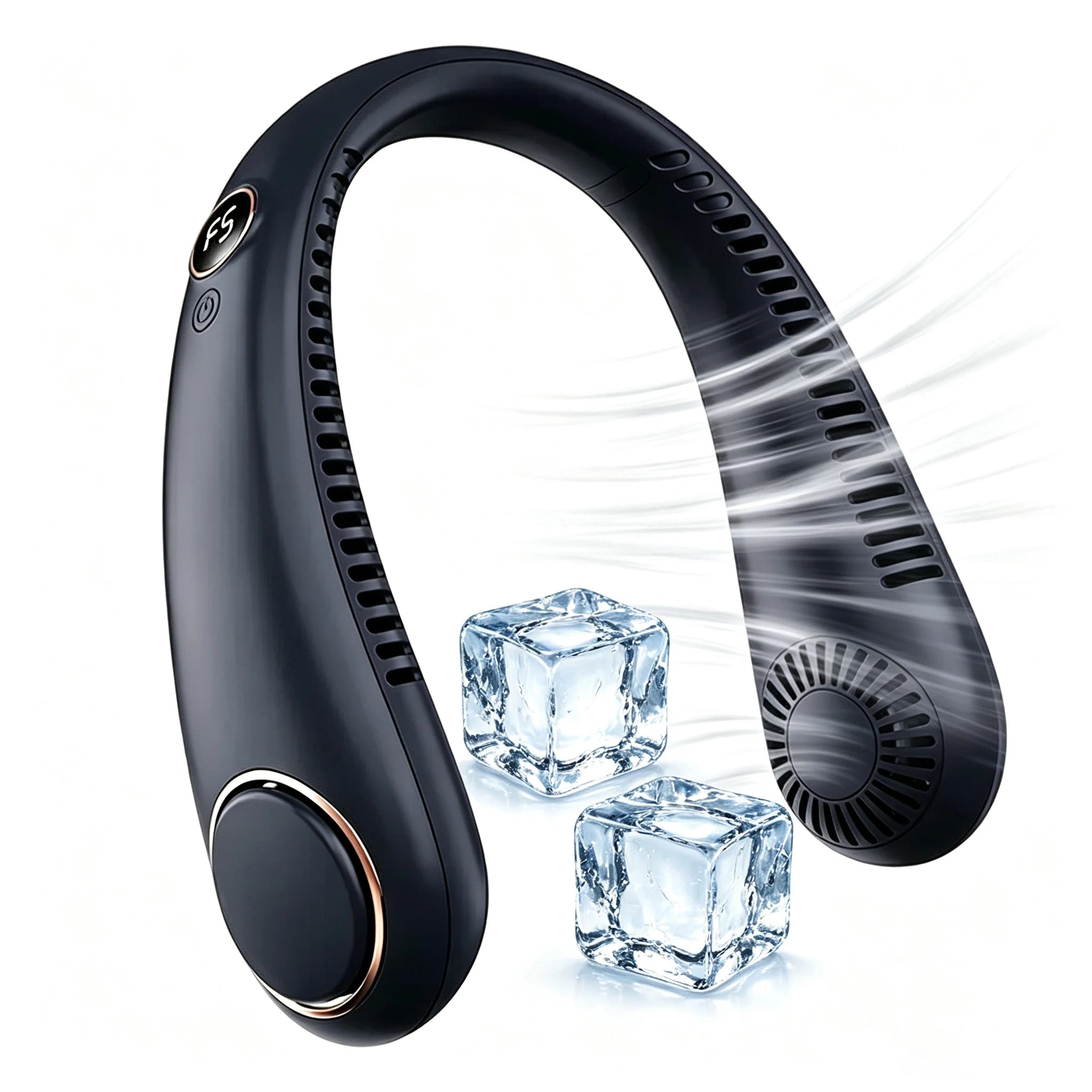 CoolBreeze™ Portable Neck Fan — Bladeless, 3-Speed, Rechargeable