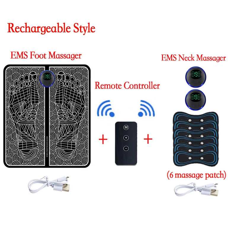 Electric Foot Massager Pad + Electric Muscle Massager