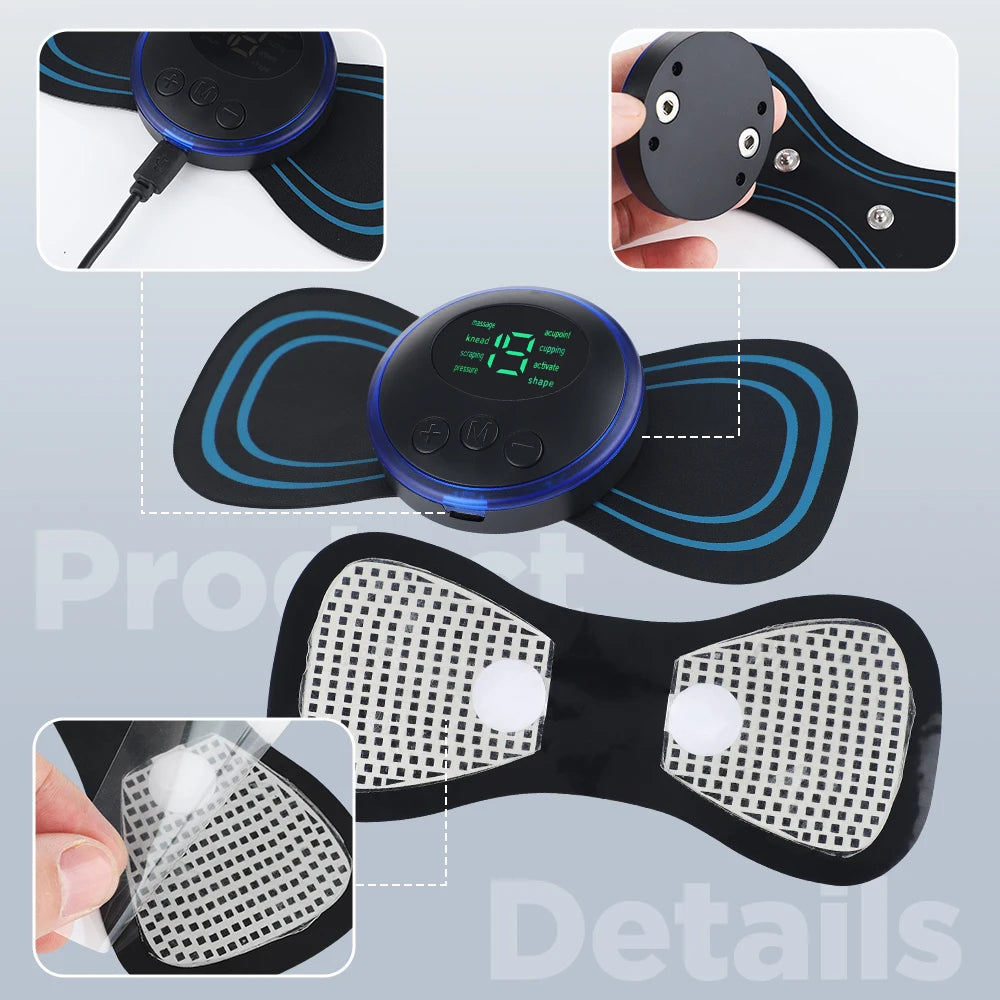 02 Electric Neck Massager + 10 Stickers + 02 Intelligent Remote Control