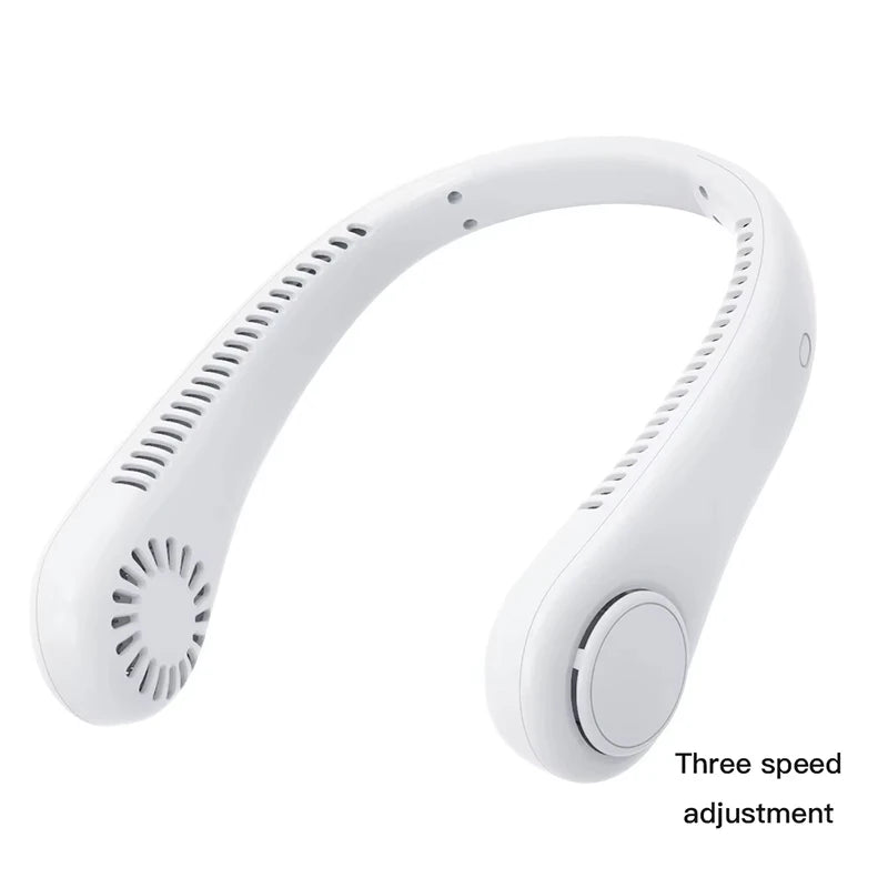 CoolBreeze™ Portable Neck Fan — Bladeless, 3-Speed, Rechargeable