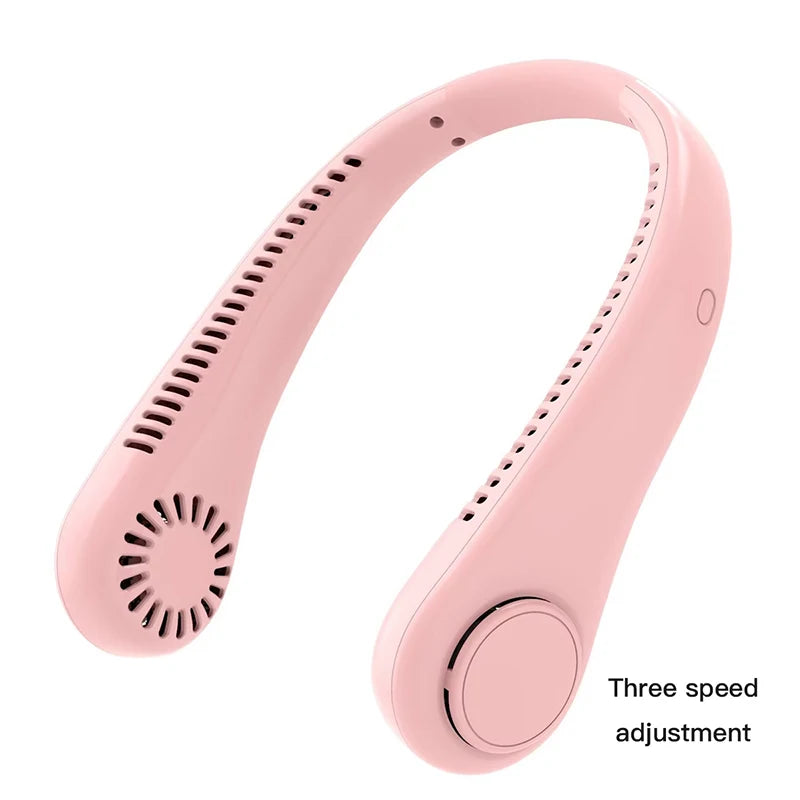 CoolBreeze™ Portable Neck Fan — Bladeless, 3-Speed, Rechargeable